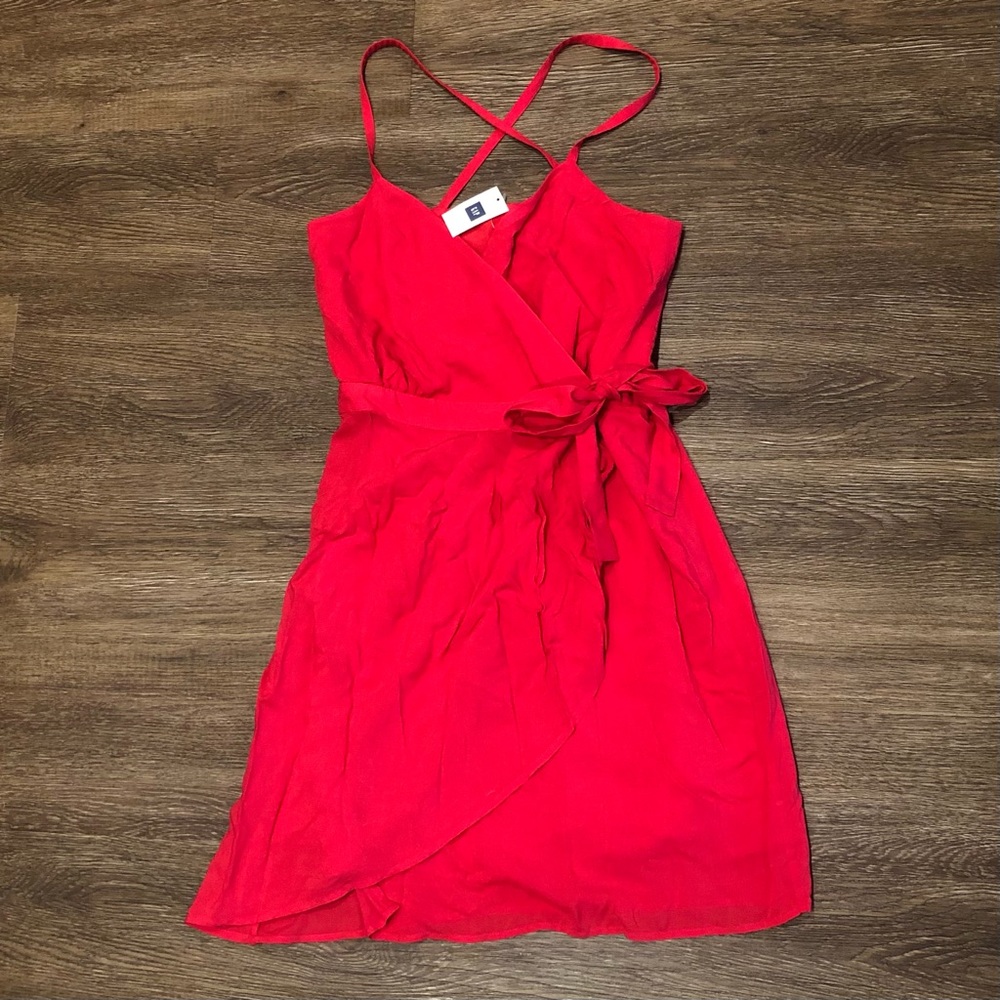 NWT GAP pretty red wrap dress size 0